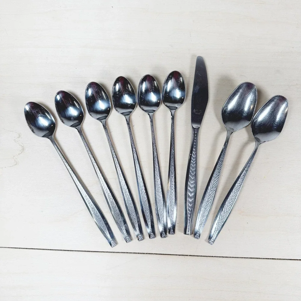 Hadden Hall Stainless‎ Japan Long Handle Teaspoons Tablespoons Dinner Knife Lot